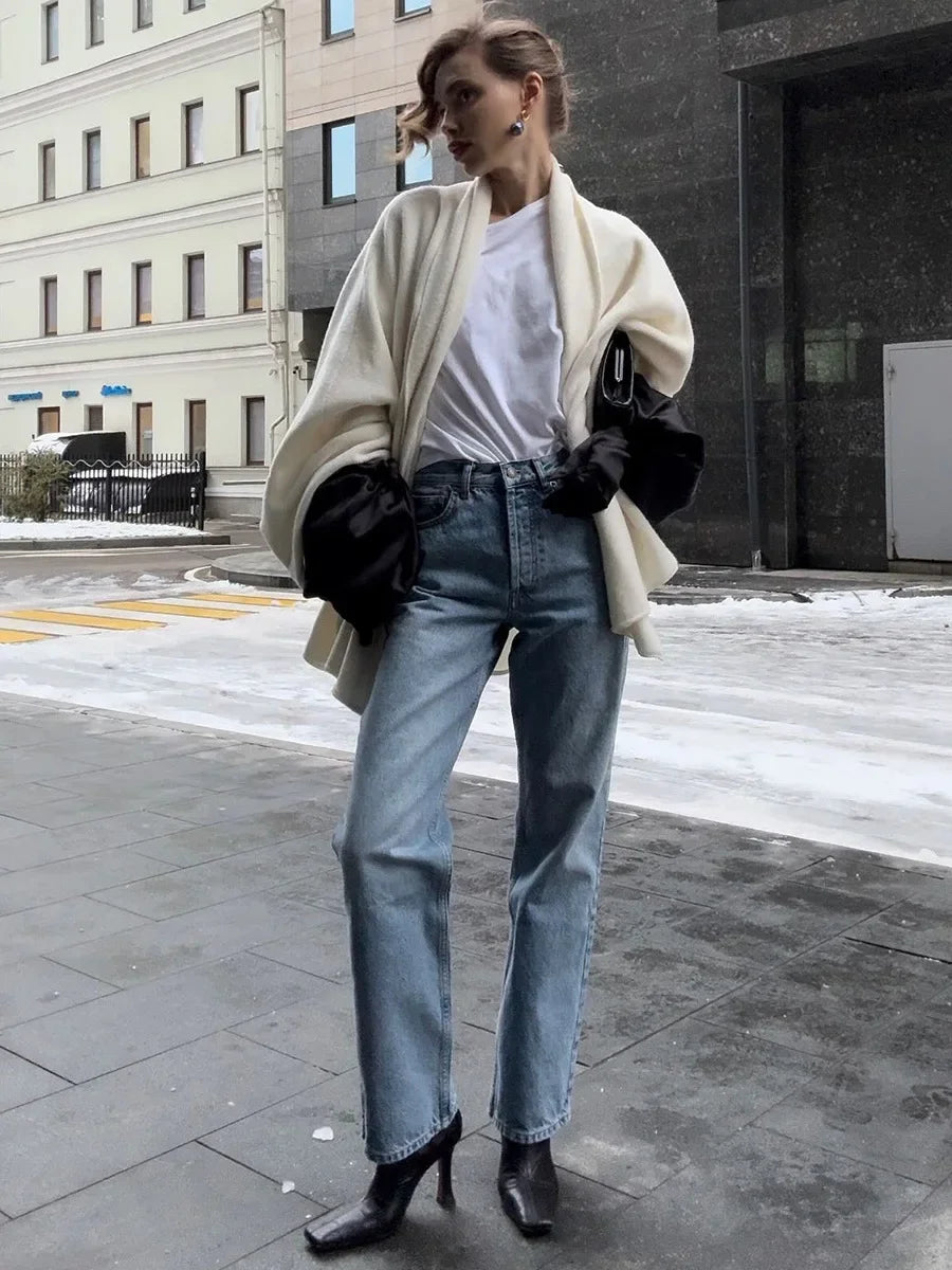 LIZAKOSHT  -  Women's Retro High Waist Straight Leg Jeans Cotton Ankle Length Jeans Easy Match Casual Daily Fashion Pants