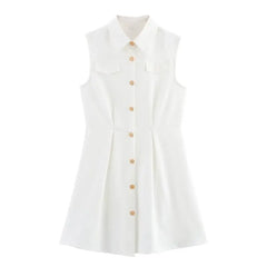 LIZAKOSHT  -  Dresses Summer Women's 2025 New Chic Slim Elegant Mini Dress Women's Street Leisure Holiday Youth Fashion Simple Dress