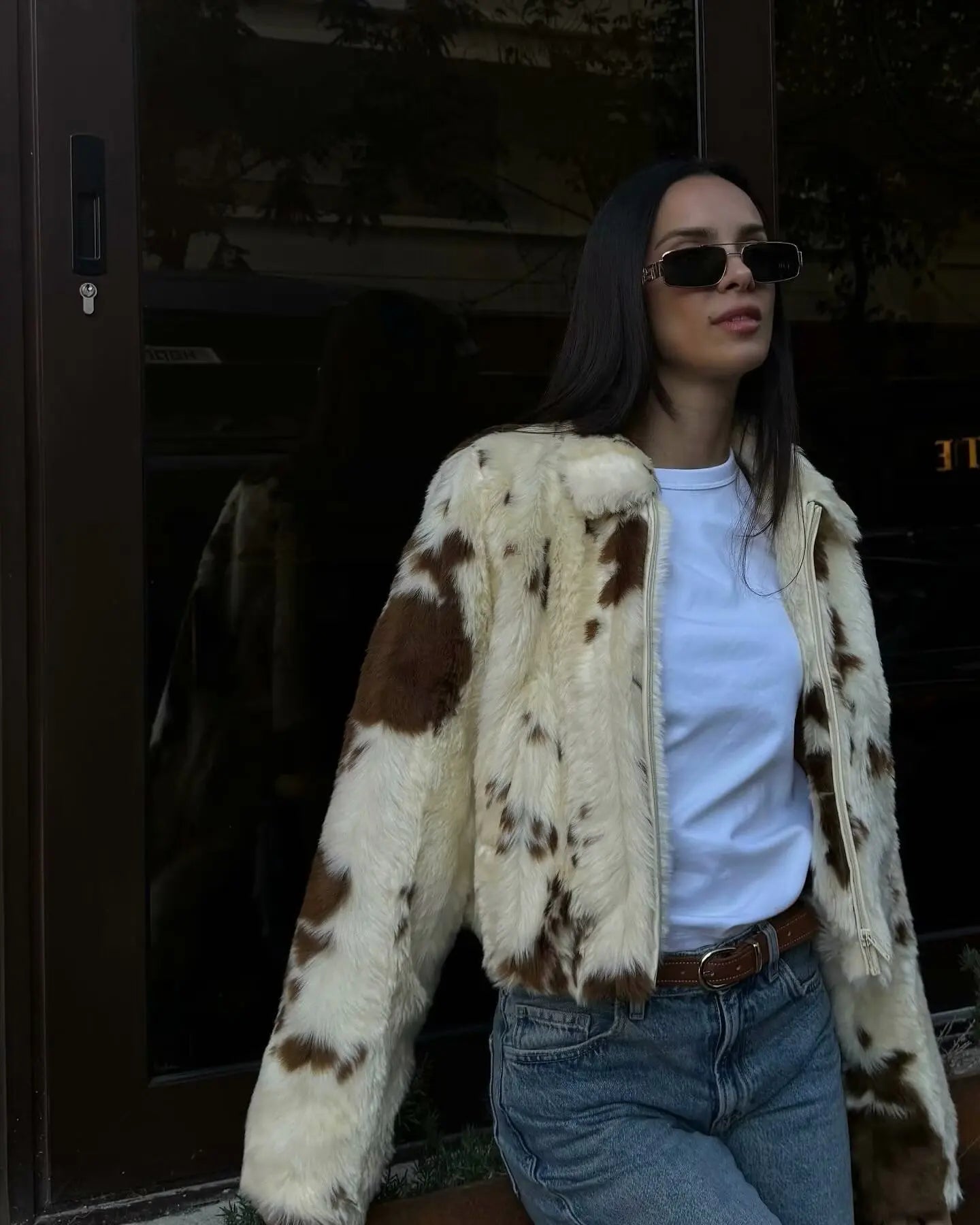 LIZAKOSHT  -  Faux Fur Women Coat 2025 Lapel Zipper Long Sleeve Female Coats Vintage Autumn Winter Pocket Thicken Lady High Street Warm Jacket