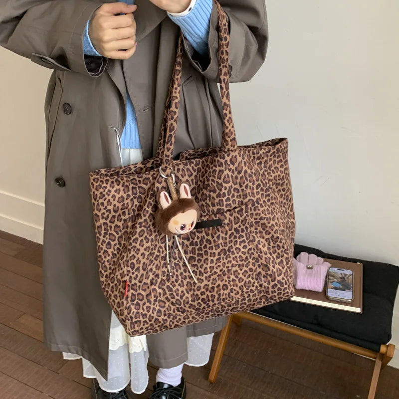 LIZAKOSHT  -  Retro Maillard Shoulder Bag Women Large Capacity Simple Tote Bag Winter Fashion Comfortable and Versatile Texture Storage Bags