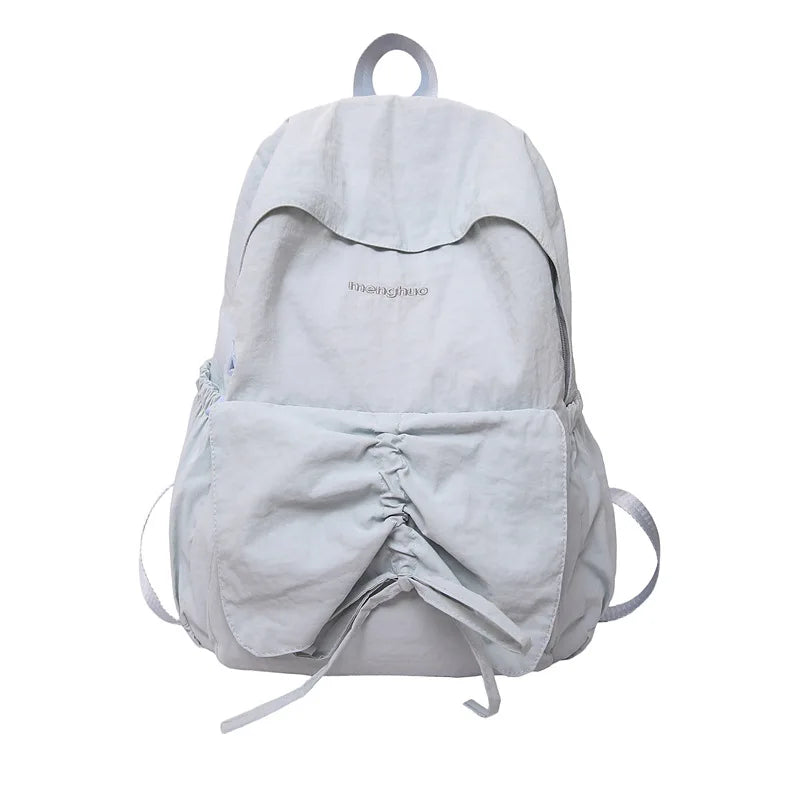 LIZAKOSHT  -  Junior High School Girl Backpack Summer New College Style Bow School Backpack Fashion Candy Colored Pleated Backpack School Bag