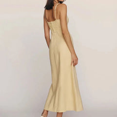 LIZAKOSHT  -  Sleeveless Backless Slim Banquet Dress Elegant Slim Printed Spliced Commute Dress New High Street Stylish Halter Vestidos Dress