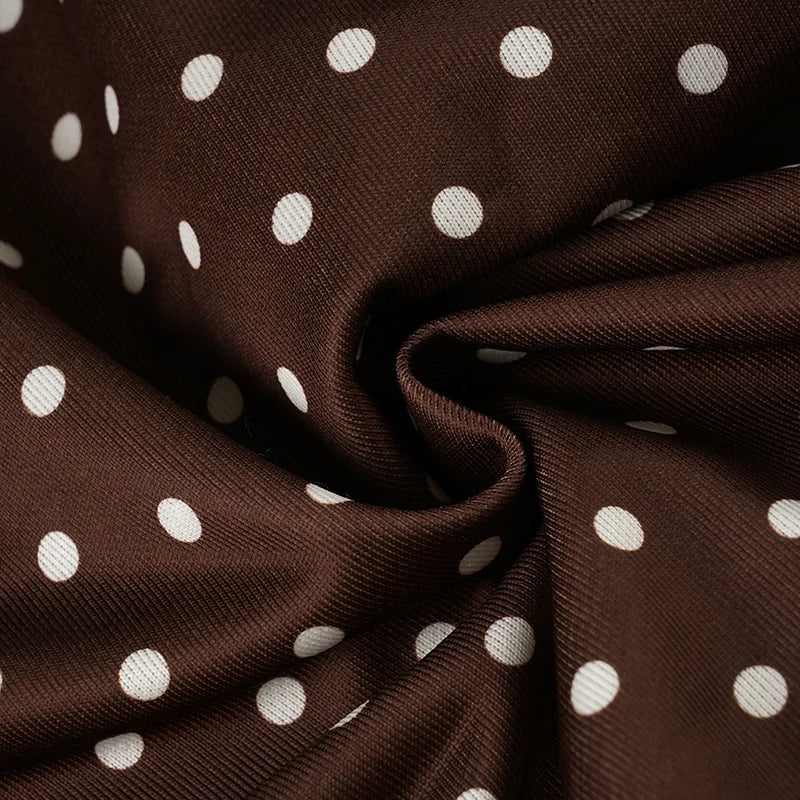 LIZAKOSHT  -  Retro Brown Polka Dot Print Hooded Sweatshirt Women Zip-Up hoodie Coats Clothes Women Autumn Going Out Outfit Streetwea