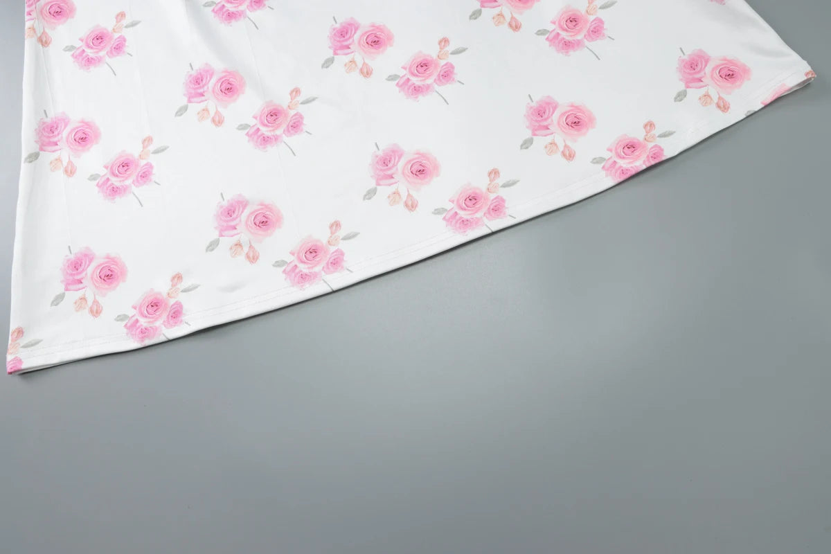LIZAKOSHT  -  Elegant Floral Print Strapless Ribbon Sexy Bodycon Maxi Prom Dress Summer Women Clothes Birthday Party Festival