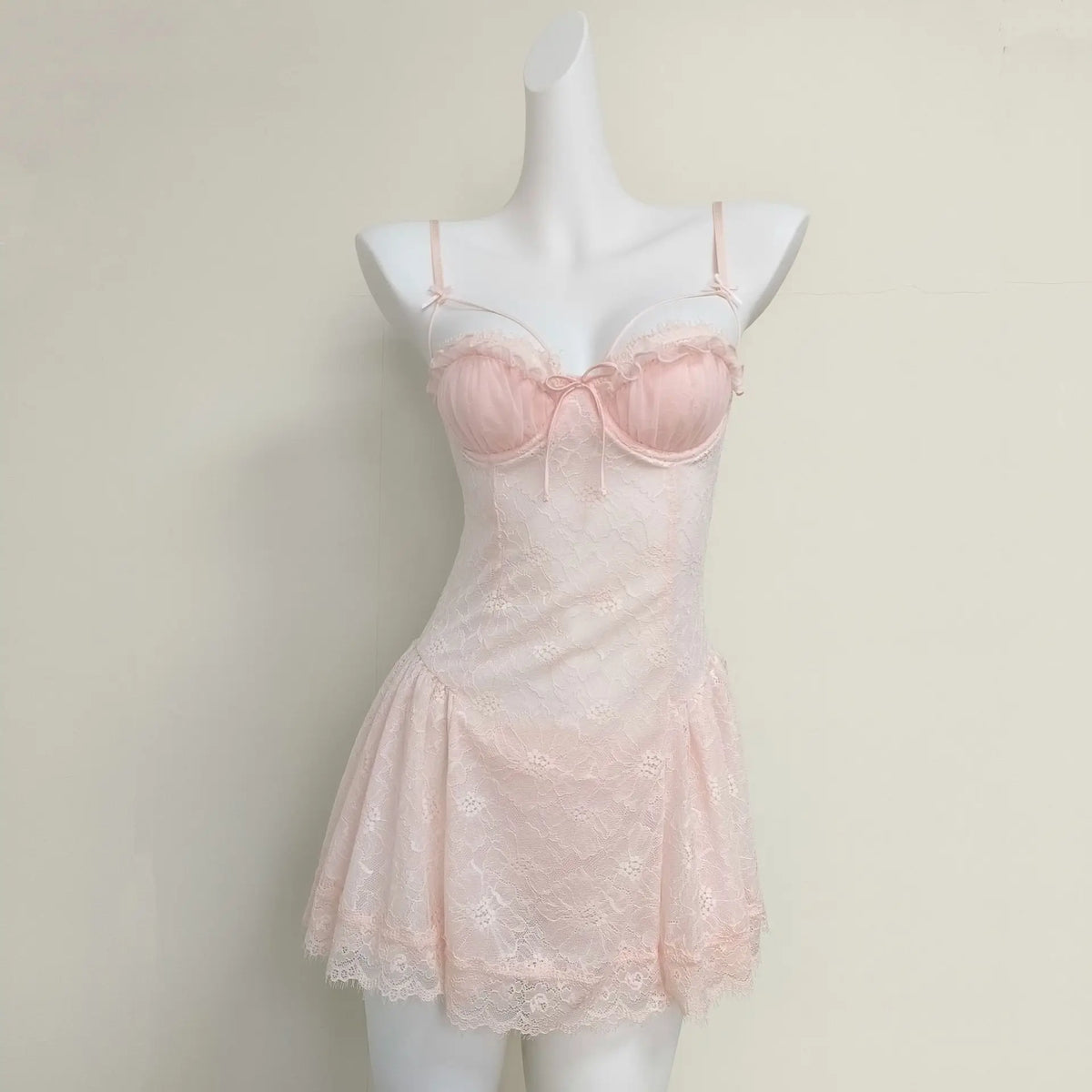 LIZAKOSHT  -  Cute Purple Suspender Nightdress with Panties Sexy Lingerie Nightgowns See Through Lace Flower Home Clothes Women's Pajamas