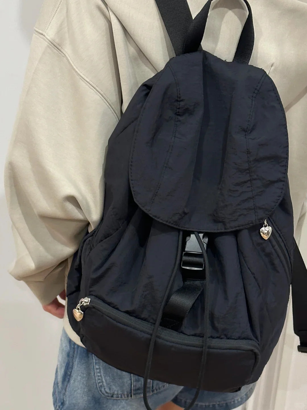 LIZAKOSHT  -  Casual Nylon Bapa Lightweight Travel Large Capaci Women's oulder Bag Commuter Sle Decorative Stitching Pure ...