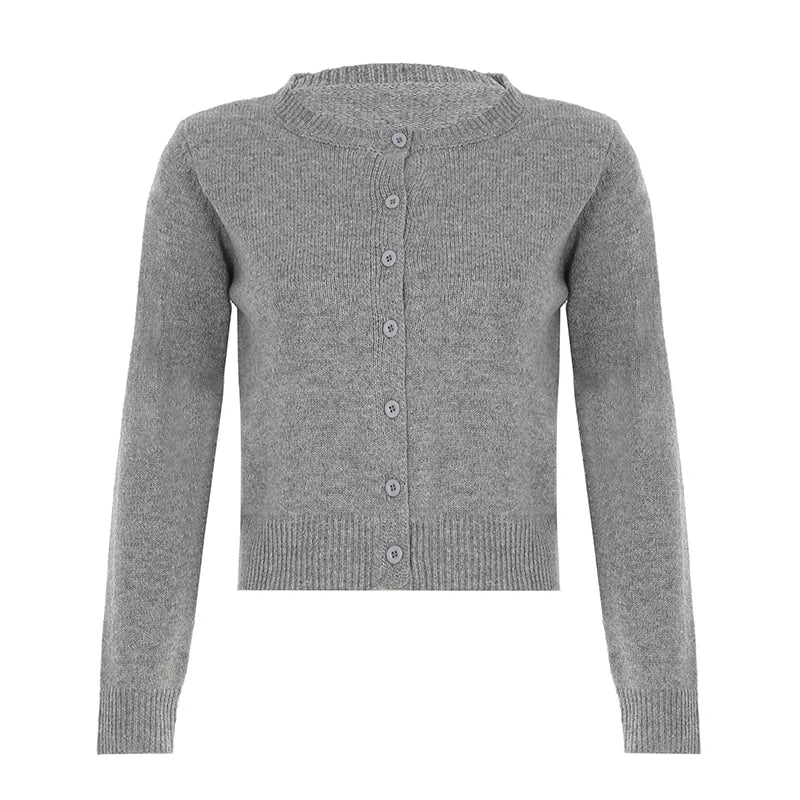 LIZAKOSHT  -  Sweater Cardigan Women Single Breasted Long Sleeve Elegant Vintage Jumper Solid Wool Knitted Autumn Winter Outwear Back