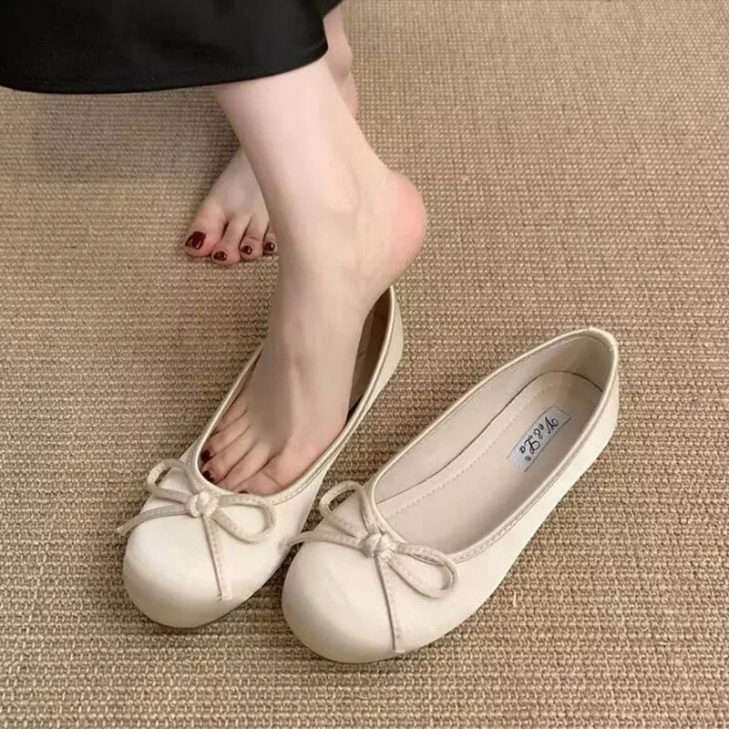 LIZAKOSHT  -  Spring New Women Flat Shoes Fashion Round Toe Shallow Slip On Ladies Casual Ballerina Shoes Soft Flat Ballet Shoes New Woman