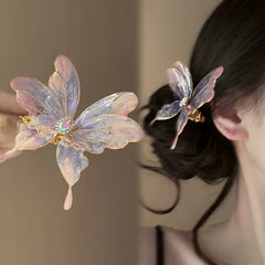 LIZAKOSHT  -  1PC Butterfly Dream Super Fairy New Chinese Retro Heat Shrink Butterfly Hair Clip Niche Design Temperament Hanfu Side Clip