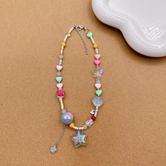 LIZAKOSHT  -  Bohemian Beaded Necklace Summer Resin Heart Star Necklace Hawaii Beach Necklace  Dropship