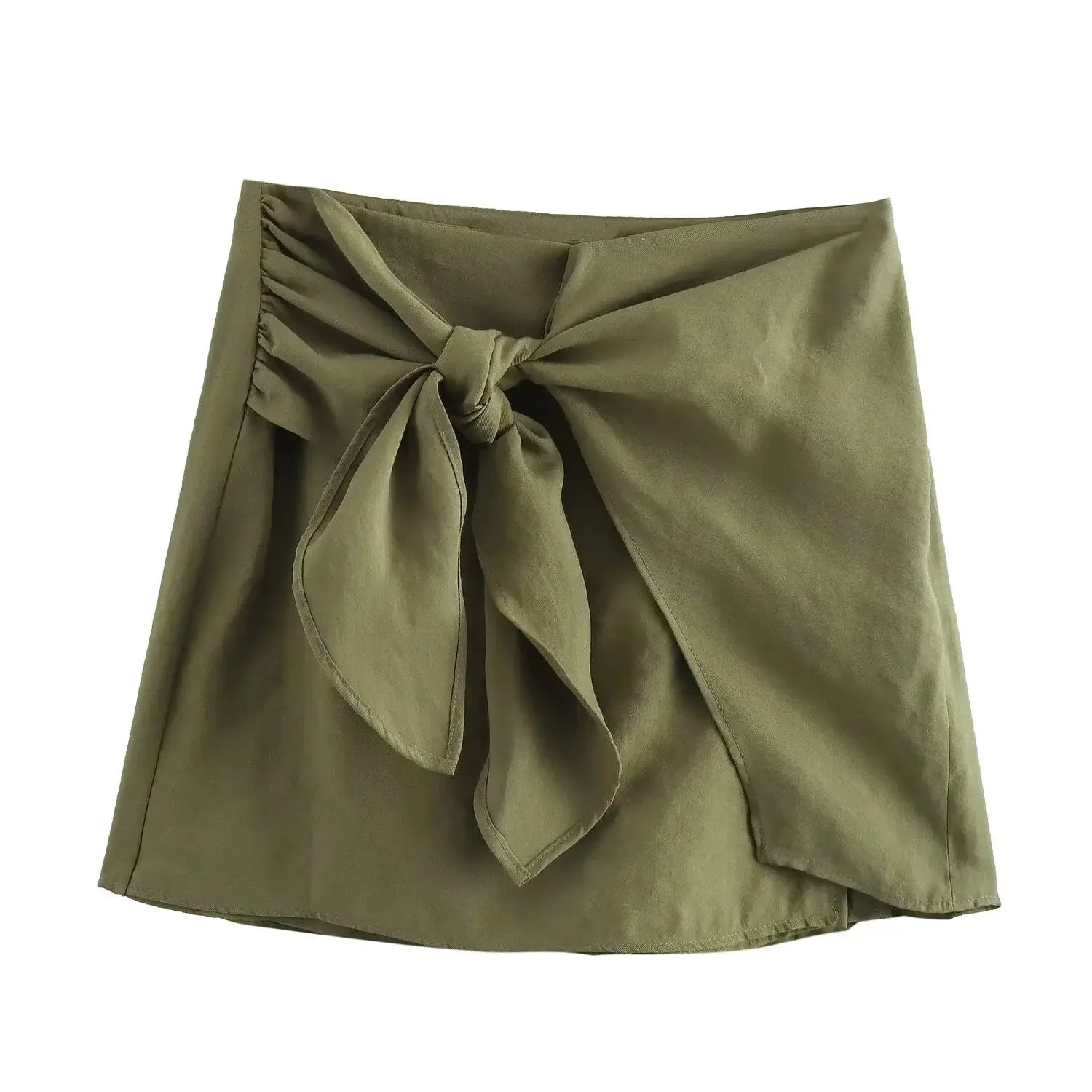 LIZAKOSHT  -  Women Solid Color Beach Mini Culottes New Fashion Asymmetric Knot High Waist Loose Skirt Culottes for Women Clothes Culottes