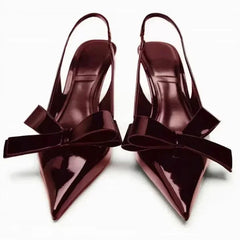 LIZAKOSHT  -  Butterfly-knot Designer Pointed Toe Heeled Sandals Women Back Strap Thin Heels Banquet Dress Shoes Women Pumps Zapatos De Mujer