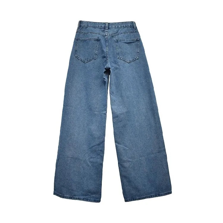 LIZAKOSHT  -  High Waist Flared Jeans Women's Casual Long Trousers Street Sle Denim Flared Pants Summer Collection Wide Leg Trousers
