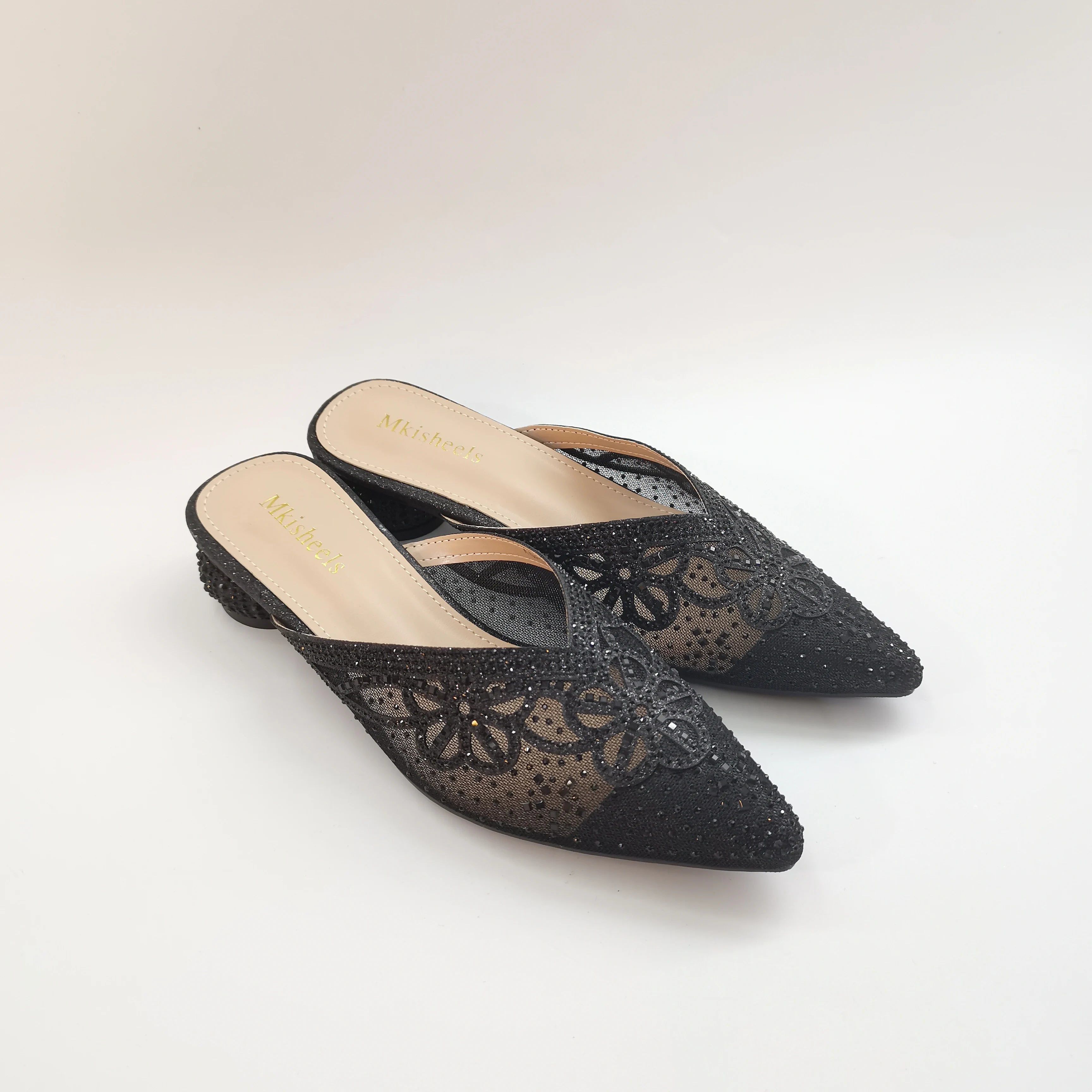 LIZAKOSHT  -  Italian Ladies Soft Sandals Pretty Blue Embroidered Mesh Mules for All Occasions Women's Comfortable Shoes Hot Selling Style