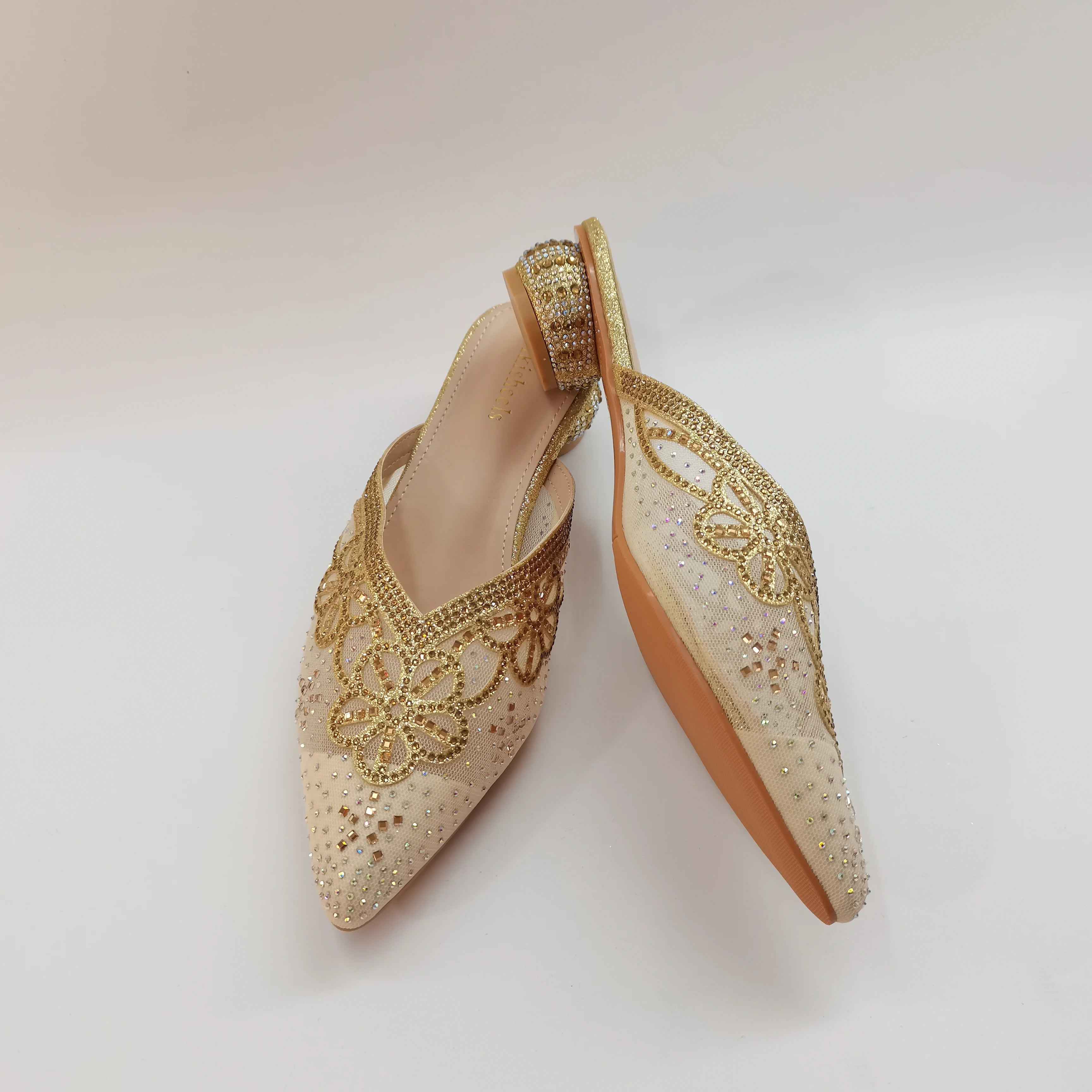LIZAKOSHT  -  Italian Ladies Soft Sandals Pretty Blue Embroidered Mesh Mules for All Occasions Women's Comfortable Shoes Hot Selling Style