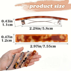 LIZAKOSHT  -  1PC Acetate French Spring Clip, Simple Top Clip, Steel Clip, Elegant Hair Accessory, Metal Hair Clip Casual EVA