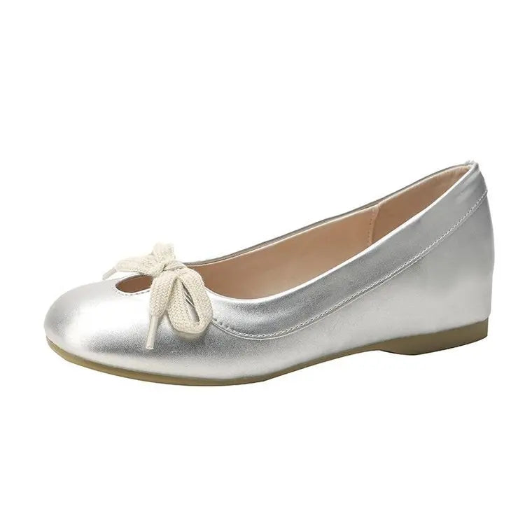 LIZAKOSHT  -  Leopard Lace Up Women Ballet Shoes Round Toe Shallow Comfort Walking Shoes Female Lncreased Lnternal Fashion Mary Jane Shoes