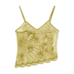 LIZAKOSHT  -  Y2K Sequin Butterfly Tops Women Sleeveless Spaghetti Strap Sheer See Through Camisole Party Clubwear Summer Date Night Outfits