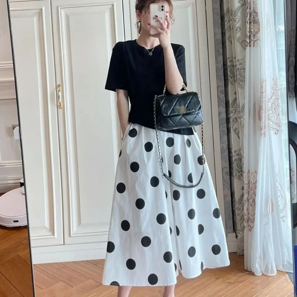 LIZAKOSHT  -  Female Skirts Cute Polka Dots Patchwork Women's Skirt Sales New in Harajuku Korean Style Clothing Vintage Y2k Streetwear