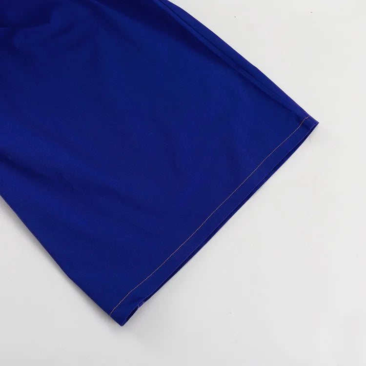 LIZAKOSHT  -  Stylish Street American Double Pocket Blue Trousers Women's Loose Straight Wide Leg Pants