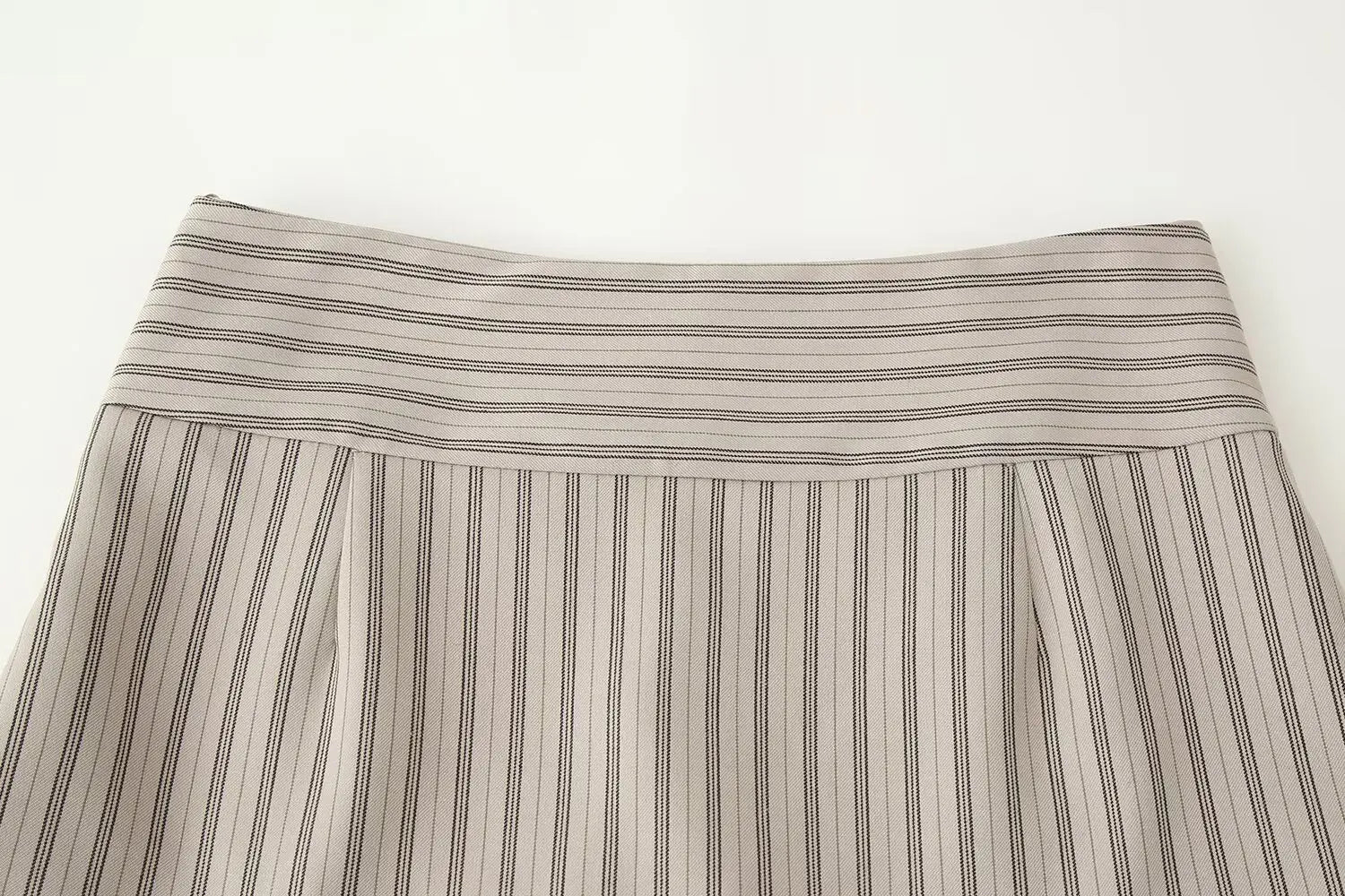 LIZAKOSHT  -  Fashionable A-Line  Skirt Women's Clothing Stripe Decorative Button Short Skirt Pants Polyester Fabric mid Waist Design