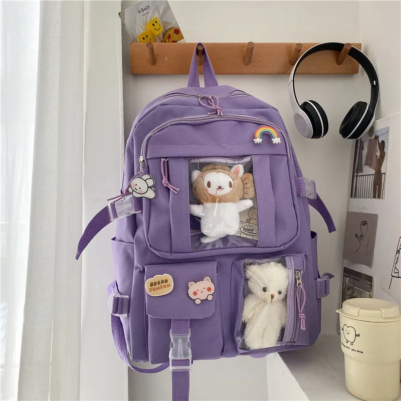 LIZAKOSHT  -  Student Kawaii Backpack Large Girl Teens Cute College School Bag Women LOT