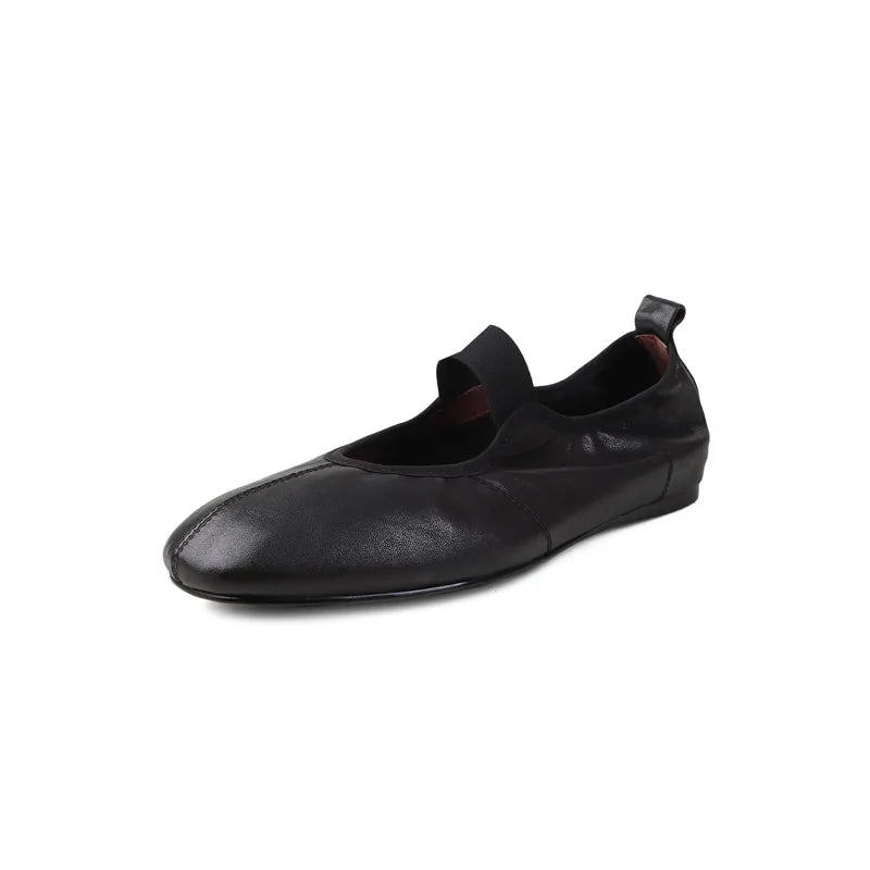 LIZAKOSHT  -  Fashion Women's Shoes New High Quality Genuine Leather Round Head Flat Shoes Ballet Shoes Lightweight Shoes
