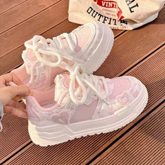 LIZAKOSHT  -  Sweet Women Sneakers Pink Kawaii Design Fashion Womens Sports Shoes Cute Patchwork Korean Style Casual Female Shoes