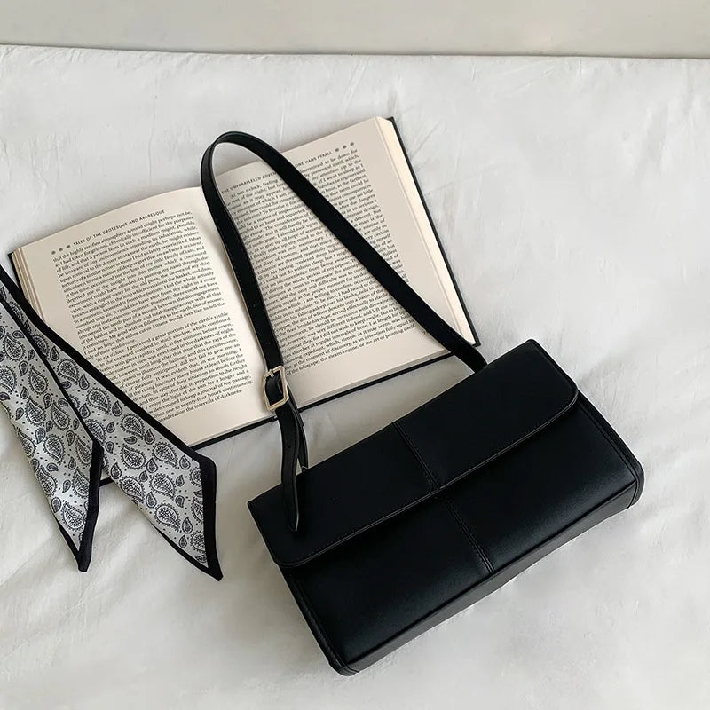 LIZAKOSHT  -  Korean Style Women Shoulder Bag New Retro Commuting Handbag Fashion Highend PU Ribbon Small Square Bag Luxury Brand Designer Bag