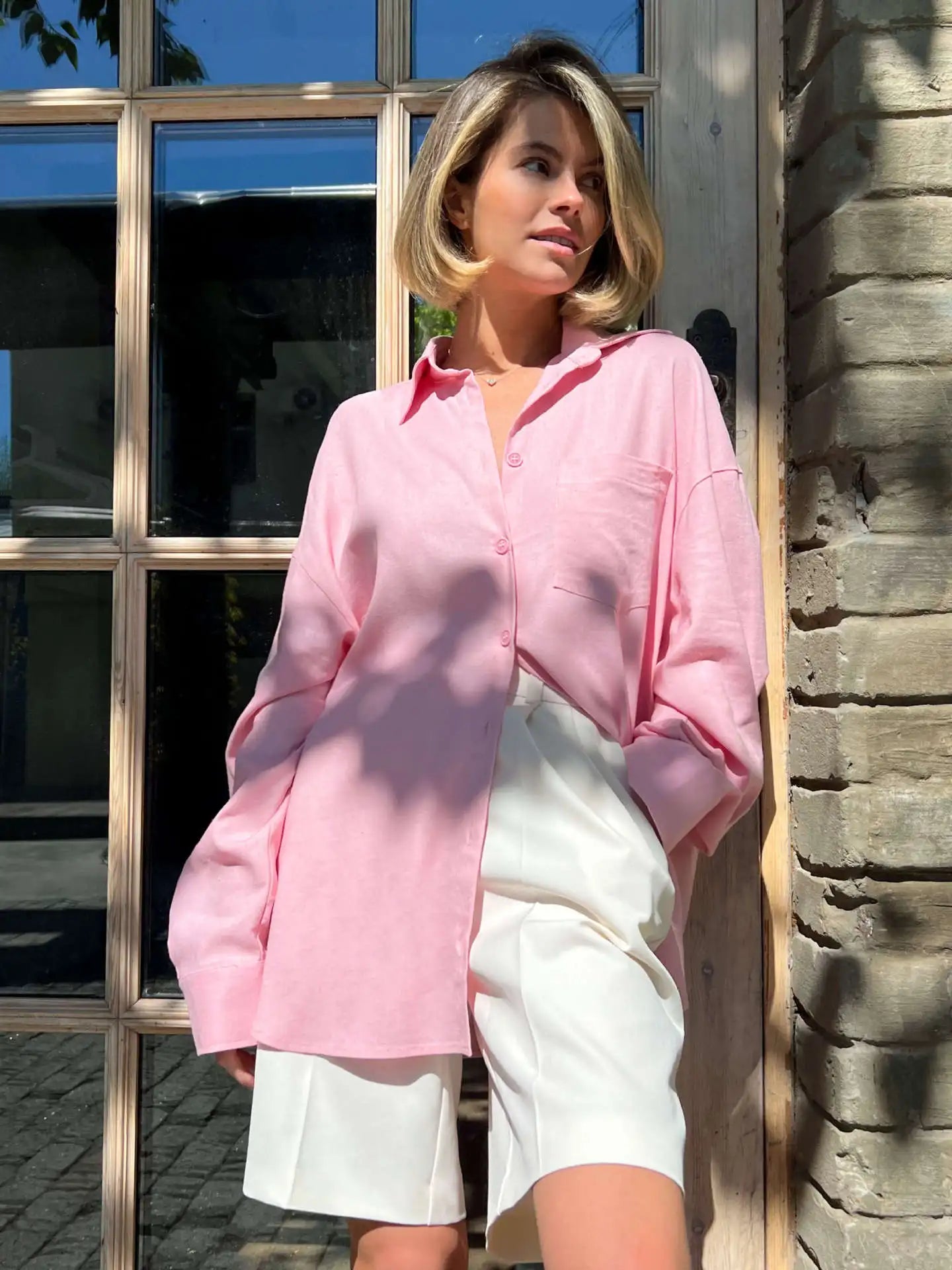 LIZAKOSHT  -  Straight Leg Pants Office Lady Loose Suit Shorts Pants Solid Versatile Shorts For Women High-waisted A-line Trousers