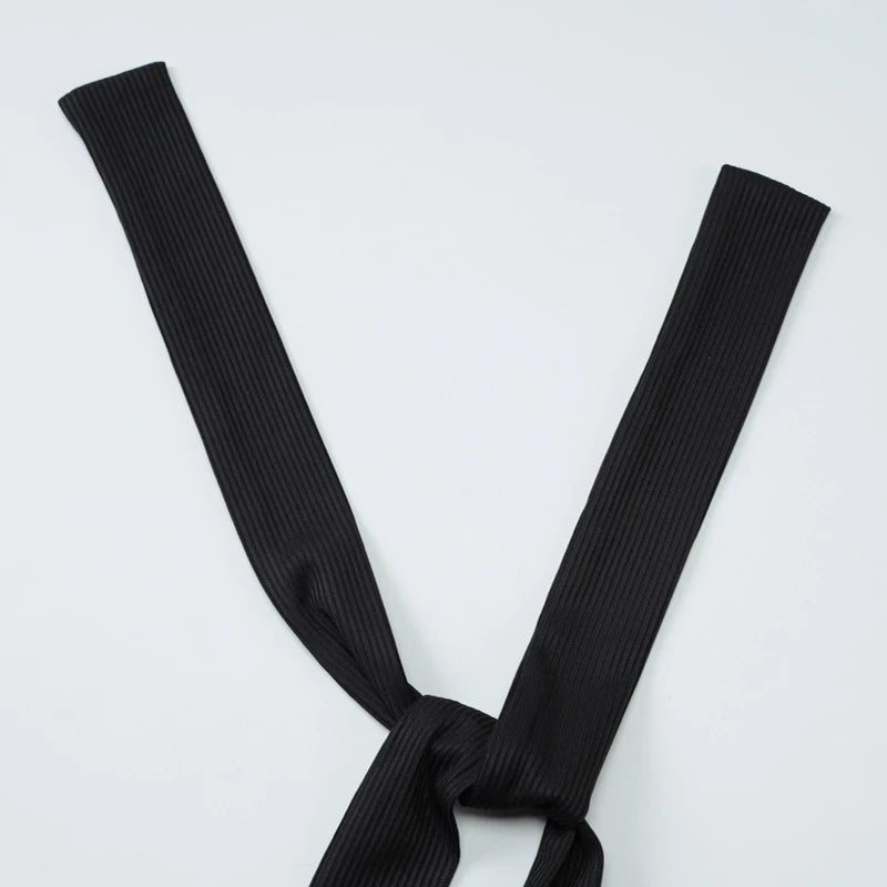 LIZAKOSHT  -  Temperament Halter Edge Curl Sleeveless Long Bodycon Solid Dress Tight Banquet Party Elegant Ladies Summer Backless Gowns