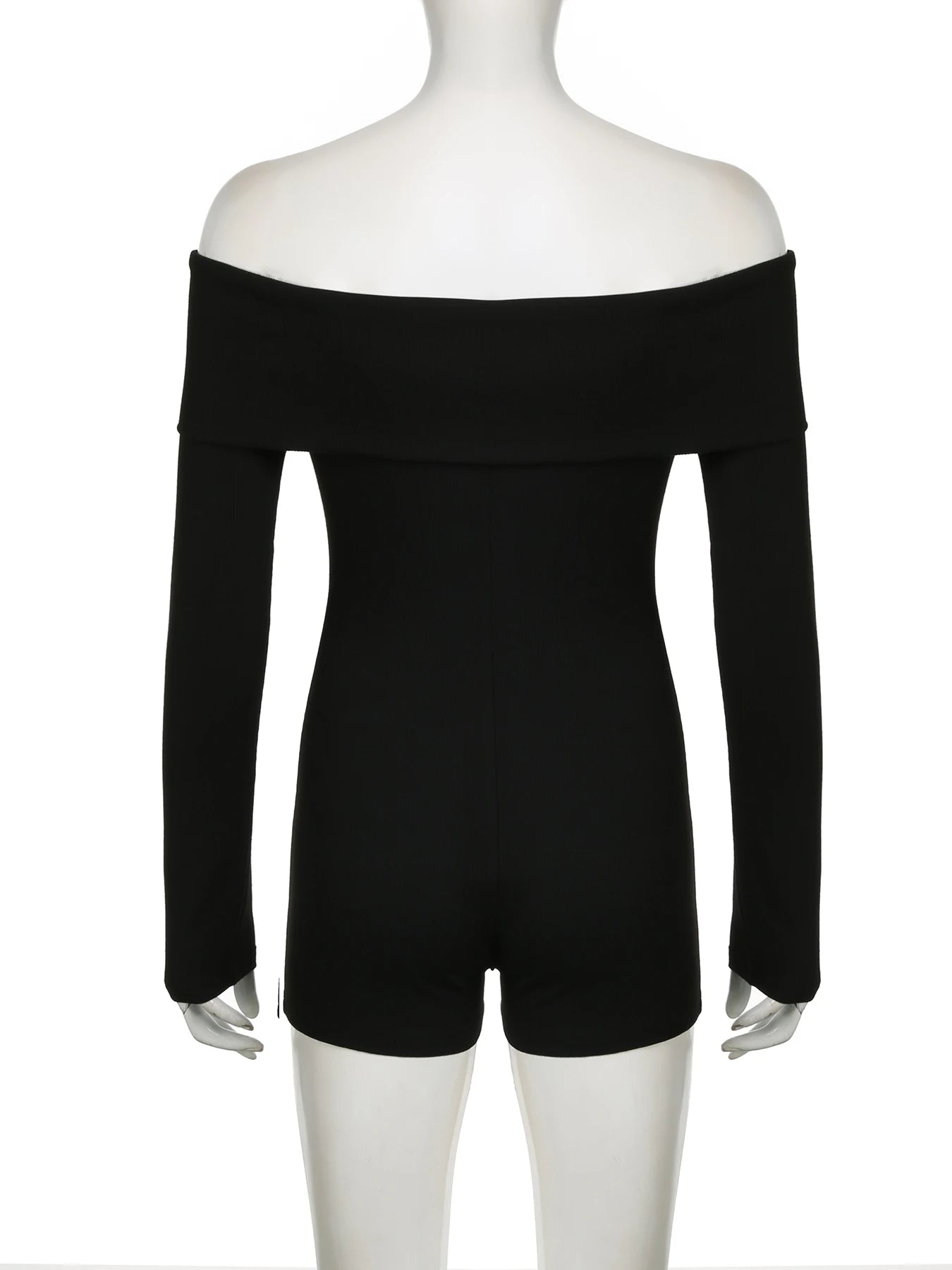 LIZAKOSHT  -  Elegant Fashion Casual Solid Playsuits Slim Slash Neck Long Sleeve Rompers Women Autumn Spring Streetwear Ladies