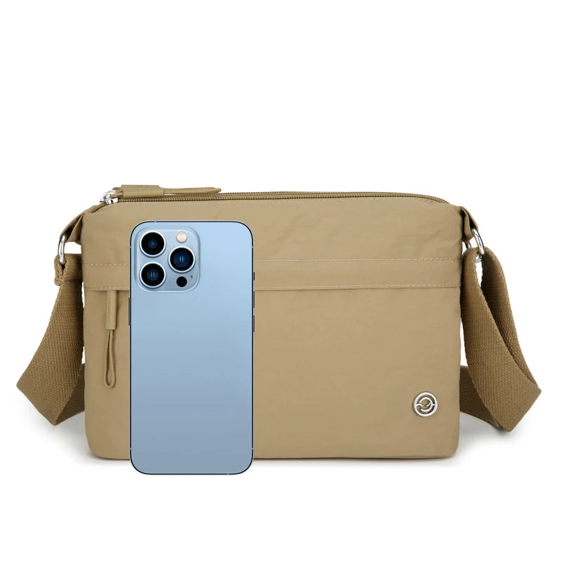 LIZAKOSHT  -  Waterproof Canvas Nylon Crossbody Bag Lightweight Faionable Mom Bag Leisure Walking oulder Bag Zipper Closure Soft Ox...