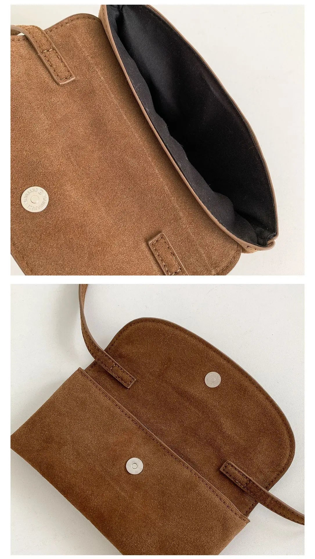 LIZAKOSHT  -  Faux Suede Waist Pack Mini Crossbody Bag Magnetic Closure Small Shoulder Bag for Women Fashion Mobile Phone Purse