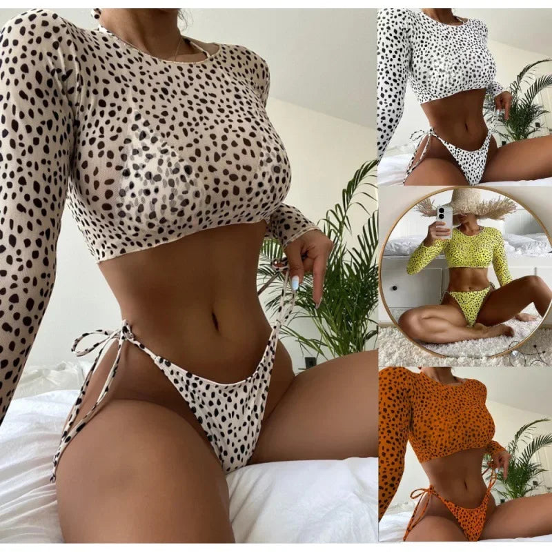 LIZAKOSHT  -  Long Sleeve Bikini Women Swimwear Threepieces Bikini set Bather Bathing SwimSuit