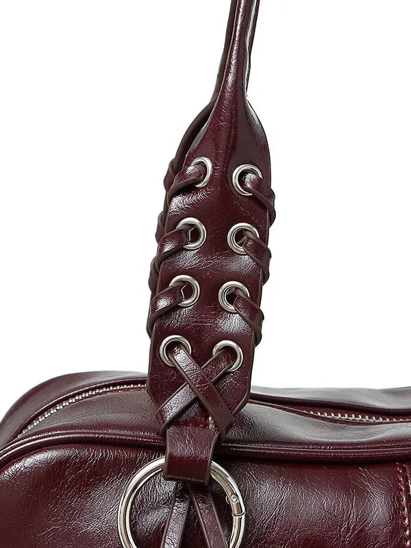 LIZAKOSHT  -  Vintage Rivet Braided Rope Handbag Women Large Capacity Motorcycle Style Bag Ladies Harajuku Hot Girl Tassel Y2k Crossbody Bags
