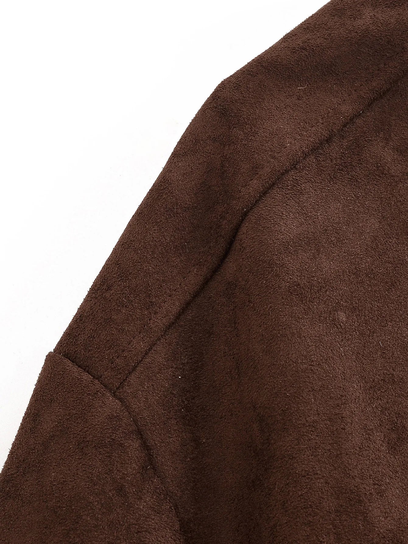 LIZAKOSHT  -  Vintage Suede Bomber Jacket For Women Brown Short Coat High Collar Long Sleeves With Pockets Overcoat New Autumn Winter