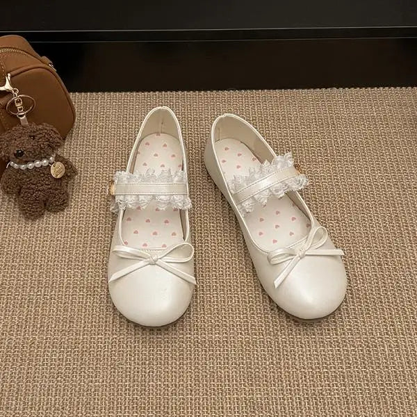 LIZAKOSHT  -  Shoes Woman Flats Bow-Knot Shallow Mouth Elegant Dress Comfortable Butterfly New Summer Butterfly-knot Mary Janes Spring