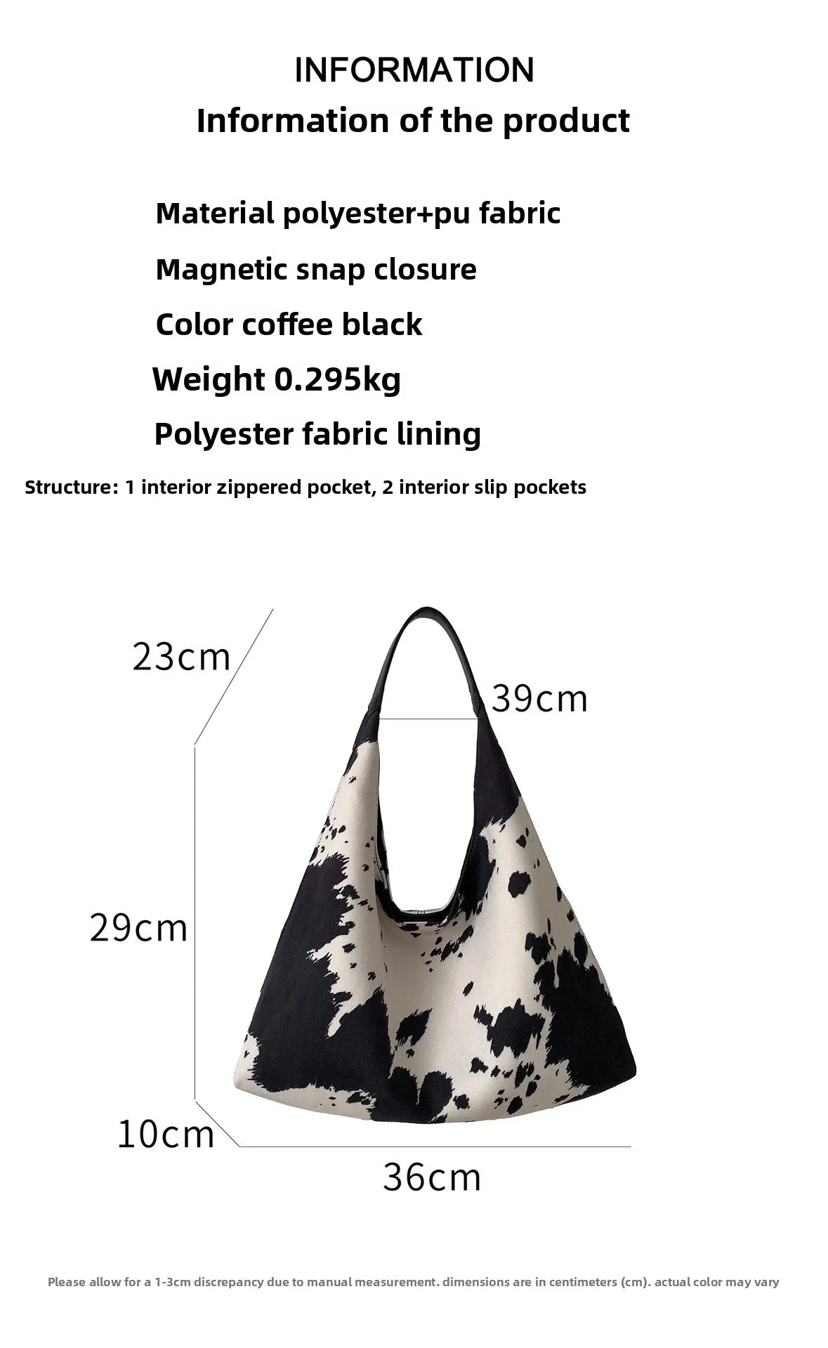 LIZAKOSHT  -  Fashion Cow Print Shoulder Bag Large Capacity High Quality Tote Bag Daily Commute Women Handbag Guangzhou High Quality Bag