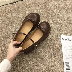 LIZAKOSHT  -  Ladies Summer Footwear Cute Japanese Style Lolita Shoes for Women with Bow Round Toe Kawaii Gothic Black Low Heel Elegant E