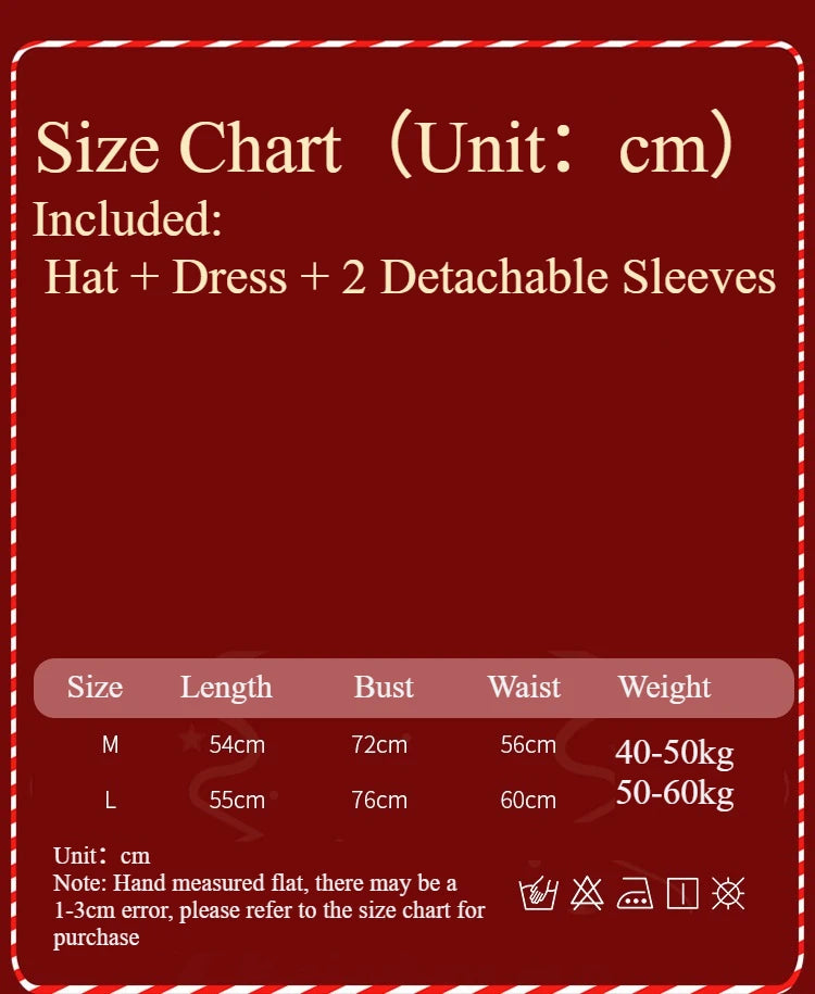  LIZAKOSHT  -  Women Christmas Costume Set Spaghetti Strap Velvet Mini Dress with Hood Gloves Lace Up Belt Xmas Festival Party Cosplay Outfit