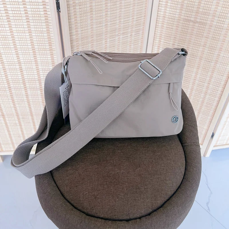 LIZAKOSHT  -  Waterproof Canvas Nylon Crossbody Bag Lightweight Faionable Mom Bag Leisure Walking oulder Bag Zipper Closure Soft Ox...