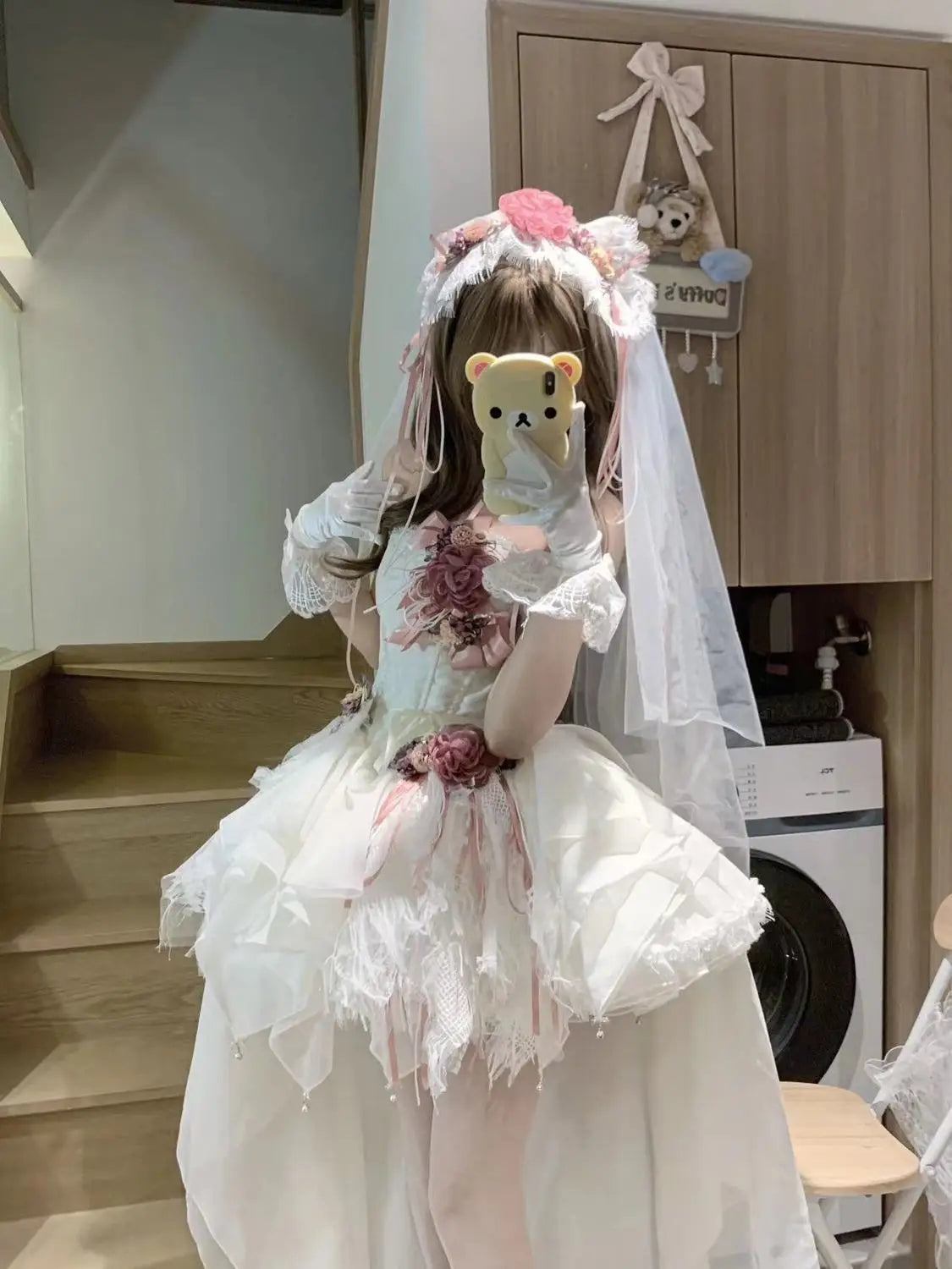 LIZAKOSHT  -  Japan Lolita Romantic Sweet Girl Ballet Dress New Spring and Summer Women's Lae Bow Fairy Cake Dresses Slim Ball Gown Dresses