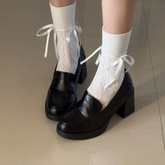 LIZAKOSHT  -   Vintage Square Toe Thick Heel Women Mary Jane Shoes Shallow Slip on Ladies Elegant Dress Pumps Spring Concise Zapatos De Mujer