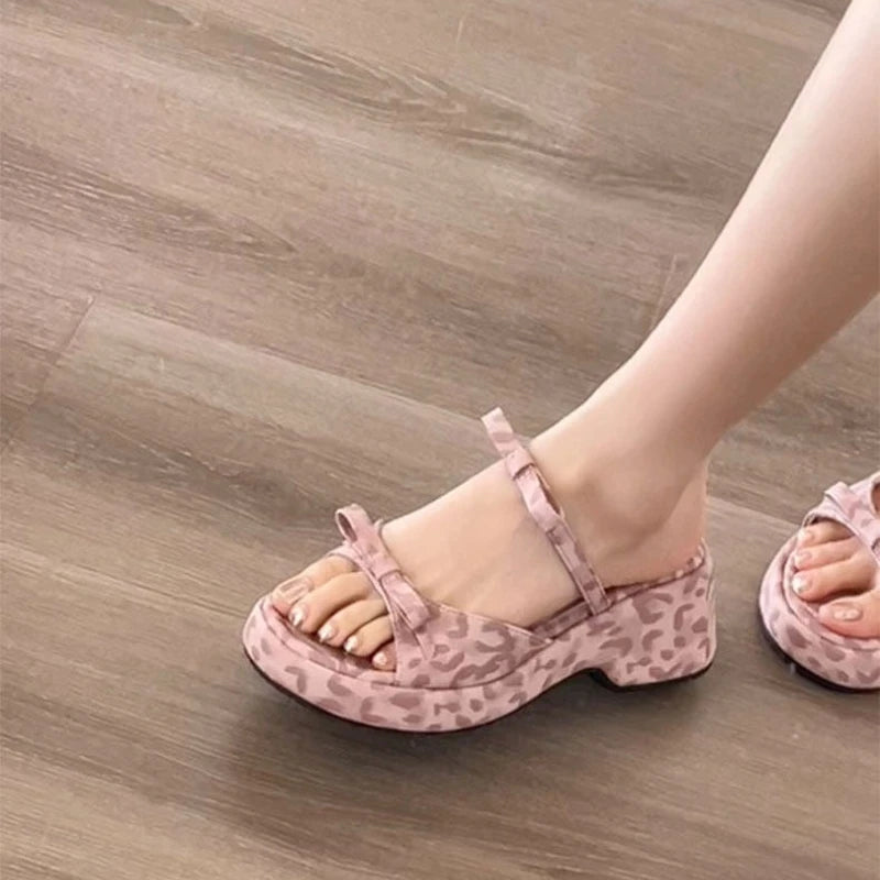 LIZAKOSHT  -  New Summer Concise Open Toe Women Slippers Fashion Platform Wedges Heel Shoes Comfort Beach Vacation Dress Female Slides