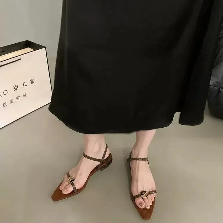 LIZAKOSHT  -  Designer Women Heeled Sandals Buckle Shoes Elegant Luxury Shoes Woman Summer Fashion Slides Flip Flops 2025 Sandalias De Mujer