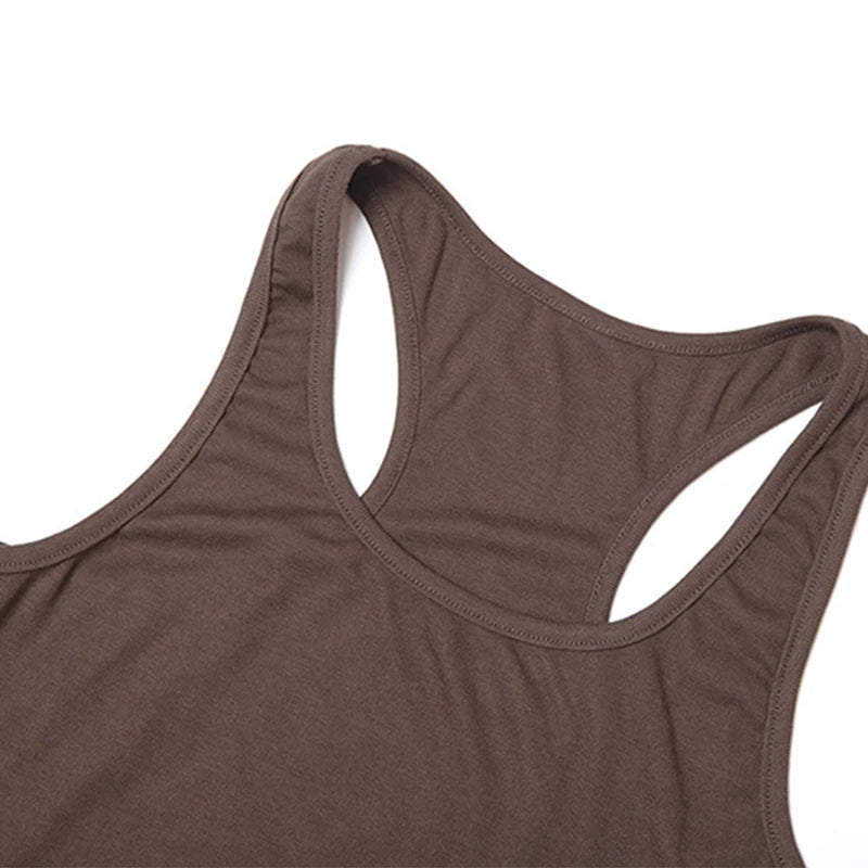 LIZAKOSHT  -  2025 Maillard Style Y2K Retro Brown Hot Girl 2 Piece Sexy Skirt Suit U Collar Sleeveless Bodysuit+Drawstring Pleated Skirts