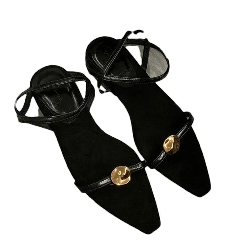 LIZAKOSHT  -  Designer Women Heeled Sandals Buckle Shoes Elegant Luxury Shoes Woman Summer Fashion Slides Flip Flops 2025 Sandalias De Mujer