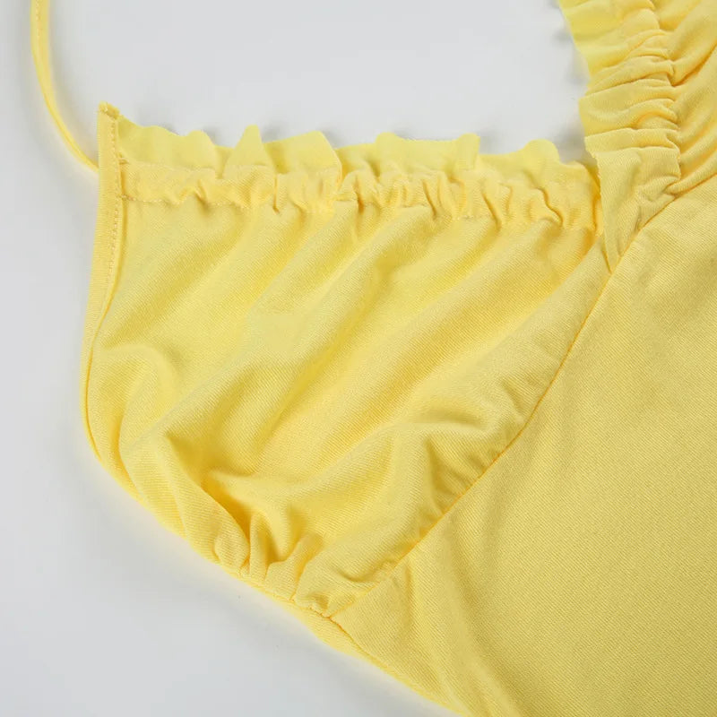 LIZAKOSHT  -  Sexy V-neck Vest Women's Sexy Backless Neck Tie Slim Fit Camisole Vest Bralette Pleats Thin Tanks Crop Tops Underwear