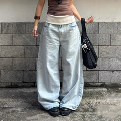 LIZAKOSHT  -  Streetwear Low Waisted Casual Straight-Leg Jeans Y2K Baggy Denim Pants Woman  Long Trousers Summer Clothing Harajuku